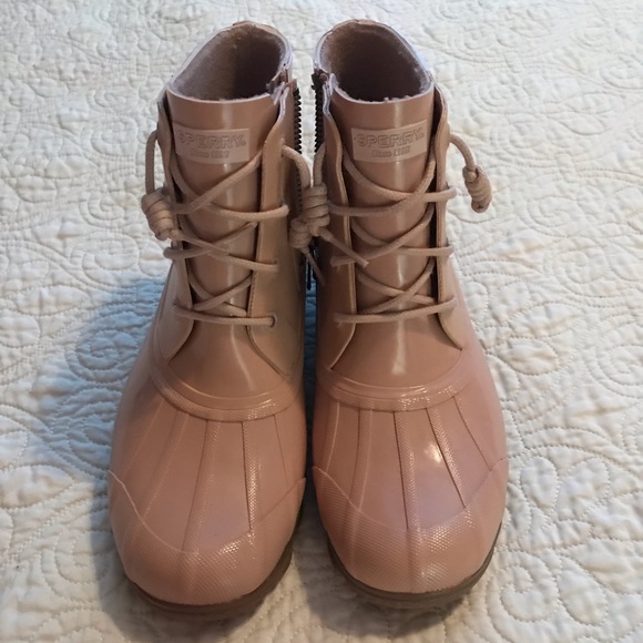 rose dust sperry duck boots